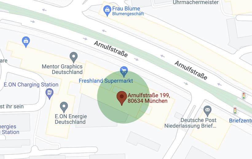 Karte vom PRP Behandlung Standort in München